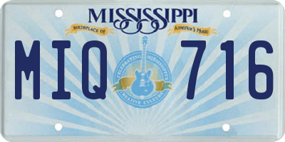 MS license plate MIQ716