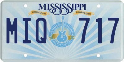 MS license plate MIQ717