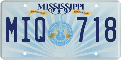 MS license plate MIQ718