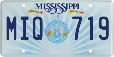 MS license plate MIQ719