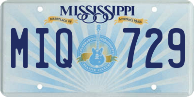 MS license plate MIQ729