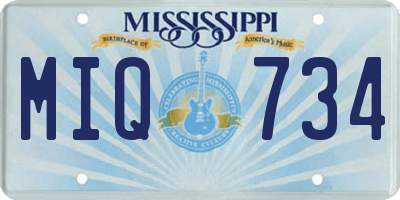 MS license plate MIQ734