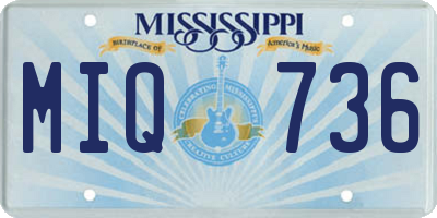 MS license plate MIQ736