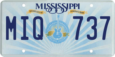 MS license plate MIQ737