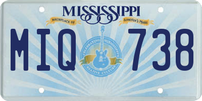 MS license plate MIQ738