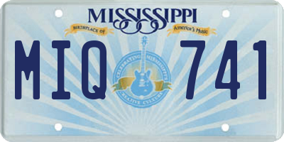 MS license plate MIQ741