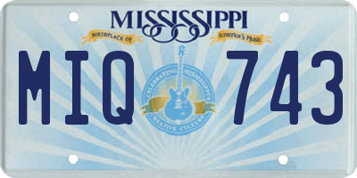 MS license plate MIQ743