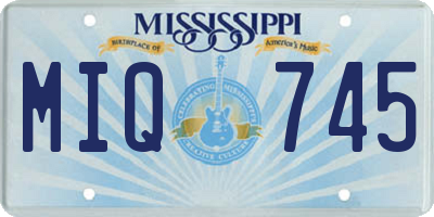MS license plate MIQ745
