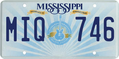 MS license plate MIQ746
