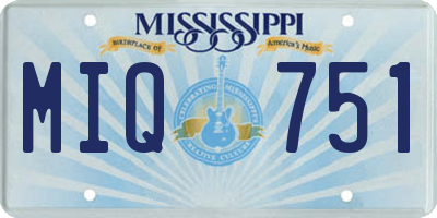 MS license plate MIQ751