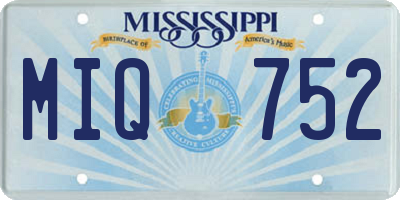 MS license plate MIQ752
