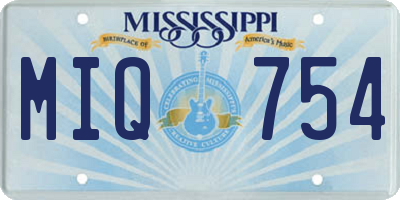 MS license plate MIQ754