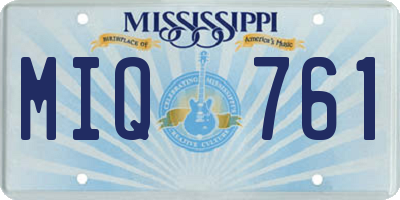 MS license plate MIQ761