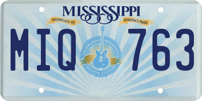 MS license plate MIQ763