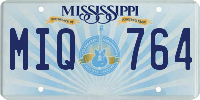 MS license plate MIQ764