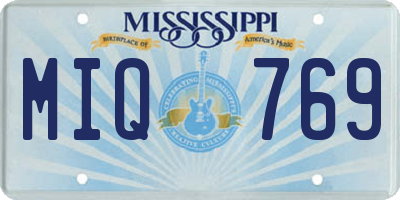 MS license plate MIQ769