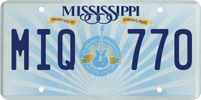 MS license plate MIQ770