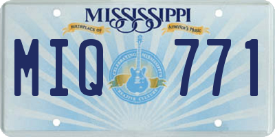 MS license plate MIQ771