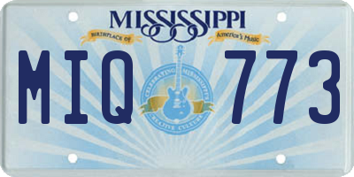 MS license plate MIQ773