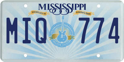 MS license plate MIQ774