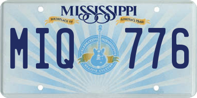 MS license plate MIQ776