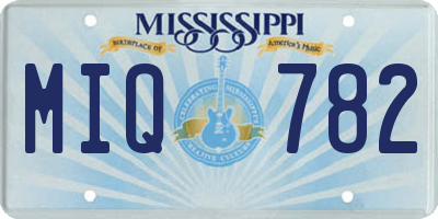 MS license plate MIQ782