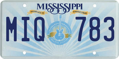 MS license plate MIQ783