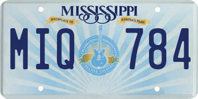 MS license plate MIQ784