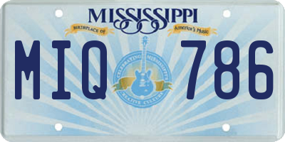MS license plate MIQ786