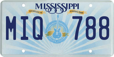 MS license plate MIQ788