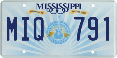 MS license plate MIQ791