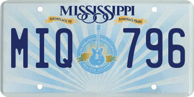 MS license plate MIQ796