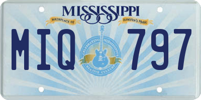 MS license plate MIQ797