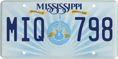 MS license plate MIQ798