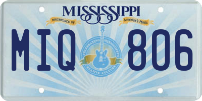 MS license plate MIQ806
