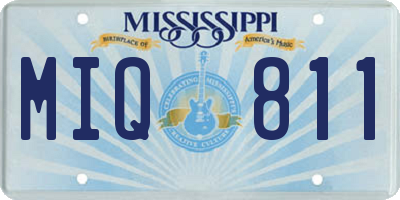 MS license plate MIQ811