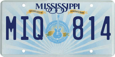 MS license plate MIQ814