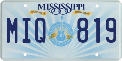 MS license plate MIQ819