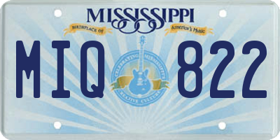 MS license plate MIQ822
