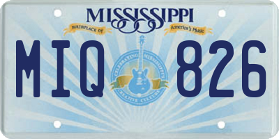 MS license plate MIQ826