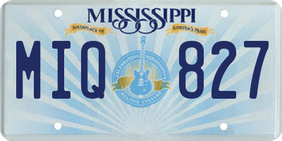 MS license plate MIQ827