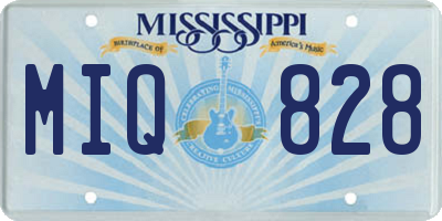 MS license plate MIQ828