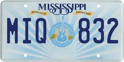 MS license plate MIQ832