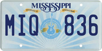 MS license plate MIQ836