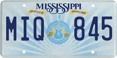 MS license plate MIQ845