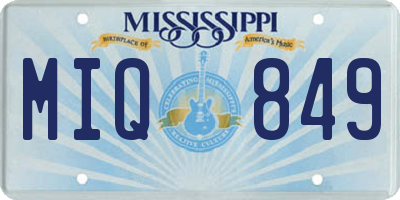 MS license plate MIQ849