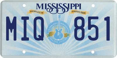 MS license plate MIQ851
