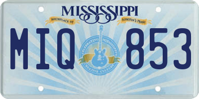 MS license plate MIQ853
