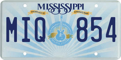 MS license plate MIQ854