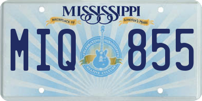 MS license plate MIQ855